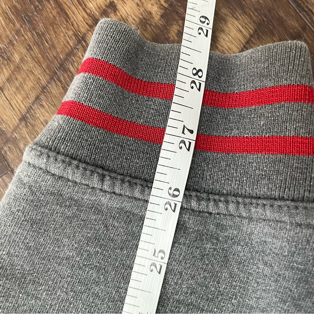 Vintage FUBU red gray rugby pullover crewneck Spellout sweatshirt 2XL hip hop - Picture 10 of 12